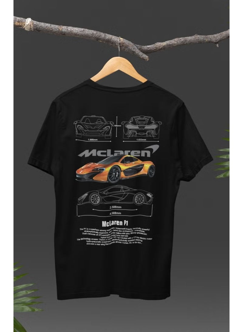 Fuddy Fashion Unisex Mclaren P1 Back Printed T-Shirt, Racing Car Racing Themed Printed T-Shirt - Image 2